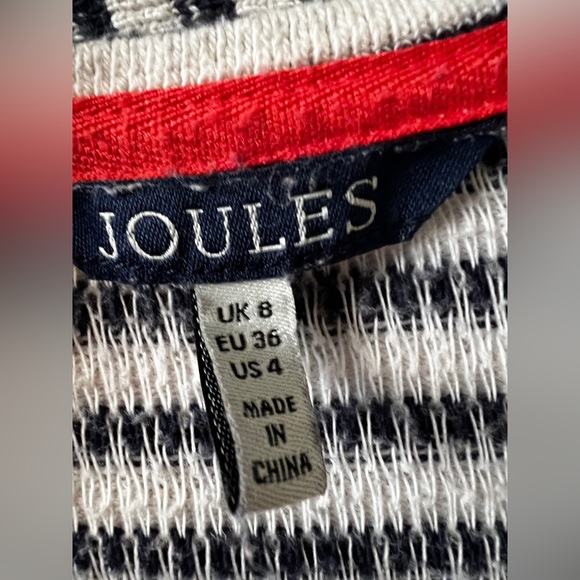 Joules blouse - blue & white stripes- back zipper- size 4 - Picture 3 of 9